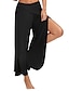 cheap Wide Leg &amp; High Waisted-Women&#039;s Culottes Wide Leg Chinos Ruffle Layered Stretchy Mid Waist Basic Casual / Sporty Casual Daily Black White S M Summer Spring &amp; Fall
