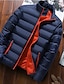 cheap Men&#039;s Downs &amp; Parkas-Men&#039;s Winter Jacket Puffer Jacket Padded Classic Style Sports Outdoor Windproof Warm Winter Solid Color Black Wine Red Navy Blue Puffer Jacket