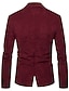 baratos Blazers Clássicos Masculinos-Homens Jaqueta de Veludo Blazer O negócio Férias Durável Casual / Diário Bolsos Inverno Primavera &amp; Outono Cor Sólida / Simples Aquecimento Conforto Colarinho Liso Padrão Vinho Azul Marinho Escuro