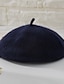 זול כובע צמר-בגדי ריקוד נשים כּוֹבַע כובע כומתה (בארט) חם נושם בָּחוּץ רחוב לבוש ליום פליז צבע אחיד