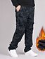 cheap Cargo Pants-Men&#039;s Cargo Pants Fleece Pants Winter Pants Trousers Zipper Leg Drawstring Multi Pocket Solid Color Warm Wearable Full Length Casual Daily Going out 100% Cotton Sports Stylish ArmyGreen Black