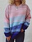 cheap Sweaters-Women&#039;s Pullover Sweater Jumper Crochet Knit Knitted V Neck Tie Dye Daily Holiday Stylish Casual Winter Fall Blue Orange S M L