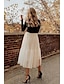 cheap Plain Skirts-Women&#039;s Skirt Work Skirts Long Skirt Midi Skirts Patchwork Layered Tulle Solid Colored Office / Career Daily Spring &amp; Summer Organza Fashion Summer Black White Light Green Pink