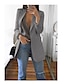 cheap Women&#039;s Blazer&amp;Suits-Women&#039;s Blazer Casual Jacket Fashion Casual Pocket Formal Outdoor Daily Wear Polyester Coat Fall Spring Wine Green Black Open Front V Neck Regular Fit S M L XL XXL 3XL / Solid Color