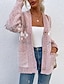 cheap Christmas sweater-Women&#039;s Ugly Christmas Sweater Pullover Sweater Cardigan Sweater Jumper Ribbed Knit Button Pocket Snowflake V Neck Stylish Casual Outdoor Christmas Winter Fall Pink Light gray S M L / Long Sleeve