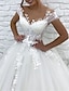 baratos Vestidos de Casamento-Formal Vestidos de noiva De Baile Decote V Alças Cauda Capela Renda Vestidos de noiva Com Apliques 2024
