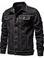 cheap Men&#039;s Jackets &amp; Coats-Men&#039;s Denim Jacket Wearproof Durable Casual / Daily Daily Wear Vacation Work &amp; Safety Single Breasted Turndown Comfort Leisure Jacket Outerwear Solid Color Pocket Black Blue Dark Navy