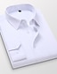 billiga Businessskjortor för män-Herr Skjorta Knapp upp skjorta Skjorta med krage Svart Vit Mörkblå Långärmad Slät Krage Vår Höst Bröllop Fest Kläder