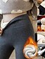cheap Plush Fleece Lined Leggings-Women&#039;s Fleece Pants Tights Leggings Fleece lined Black Gold Black Light Grey High Waist Tights Casual / Sporty Athleisure Weekend Yoga Micro-elastic Ankle-Length Tummy Control Plain S M L XL XXL