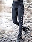 cheap Leggings-Women&#039;s Tights Leggings Cotton Blend Plain Side Pockets Full Length Micro-elastic Mid Waist Fashion Halloween Casual Black Wine S M