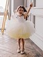 cheap Flower Girl Dresses-Princess Knee Length Flower Girl Dress First Communion Cute Prom Dress Cotton with Pure Color Open Back Tutu Fit 3-16 Years
