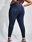 preiswerte Damenhosen-Damen Jeans Übergröße Denim Feste Farbe Blau Strassenmode Normal In voller Länge Täglich Abschluss Herbst Winter