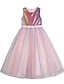 Χαμηλού Κόστους Λουλουδάτα φορέματα για κορίτσια-Πριγκίπισσα Μακρύ Φόρεμα για Κοριτσάκι Λουλουδιών Χριστούγεννα Μονόκερος ουράνιου τόξου Κορίτσια Χαριτωμένο φόρεμα χορού Πολυεστέρας / Βαμβάκι με Ζώνη / Κορδέλα Ουράνιο Τόξο Tutu Κατάλληλο 3-16 ετών