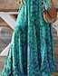 cheap Print Dresses-Women&#039;s Casual Dress Print V Neck Maxi long Dress Bohemia Daily Vacation Summer Spring