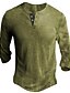 cheap Men&#039;s Henley Shirts-Men&#039;s Henley Shirt Tee Solid Color Henley Green Black Blue Army Green Gray Street Sports Long Sleeve Button-Down Clothing Apparel Fashion Designer Casual Comfortable