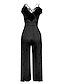 cheap Women&#039;s Jumpsuits-Women‘s Casual Party Street Holiday Deep V 2023 White Black Wine Jumpsuit Solid Color Zipper