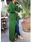 cheap Sweaters Clearance-Women&#039;s Cardigan Sweater Jumper Crochet Knit Long Knitted Pure Color Open Front Casual Daily Holiday Fall Winter Green S M L