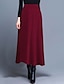 cheap Plain Skirts-Women&#039;s Swing Work Skirts Long Skirt Maxi Skirts Pocket Solid Colored Office / Career WorkWear Fall &amp; Winter Polyester Streetwear Basic Casual Black Wine Red
