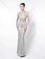 cheap Sequins Prom-Mermaid Party Dress Prom Dresses Sparkle &amp; Shine Dress Formal Wedding Guest Floor Length Sleeveless Halter Neck Sequined with Sequin 2024