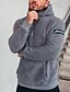 cheap Basic Hoodie Sweatshirts-Men&#039;s Hoodie Fuzzy Sherpa Pullover Hoodie Sweatshirt Gray Hooded Solid Color Sports &amp; Outdoor Daily Sports Fleece Basic Casual Big and Tall Fall Spring Clothing Apparel Hoodies Sweatshirts  Long
