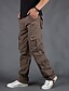 cheap Cargo Pants-Men&#039;s Cargo Pants Trousers Leg Drawstring Multi Pocket Straight Leg Solid Color Comfort Breathable Full Length Casual Daily Going out 100% Cotton Sports Stylish ArmyGreen Green