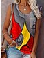 cheap Tank Tops &amp; Camis-Women&#039;s Tank Top Vest Red Blue Orange Geometric Print Sleeveless Casual Daily Streetwear Round Neck Regular Loose Fit S