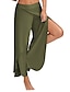cheap Women&#039;s Pants-Women&#039;s Culottes Wide Leg Chinos Pants Trousers Wine Army Green Dark Gray Mid Waist Basic Casual / Sporty Casual Daily Yoga Ruffle Layered Stretchy Letter S M L XL XXL / Loose Fit / Split / Split