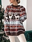 ieftine Pulovere-Pentru femei Pulover de Crăciun urât Pulover pulover Săritor Croșetat Tricotat Tricotat Animal Stil Nautic Stilat Casual În aer liber Crăciun Iarnă Toamnă Trifoi Maro S M L / Manșon Lung / Concediu