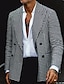 Недорогие Блейзер и куртка-Мужской модный повседневный пиджак повседневного кроя в клетку, двубортный, с четырьмя пуговицами, черный, 2024