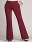 billige bukser til kvinder-damekjole arbejdsbukser bootcut bukser bukser mellem talje basic daglig sort 1# sort s m sommer