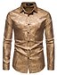 cheap Dress Shirts-Men&#039;s Satin Silk Shirt Shirt Graphic Turndown Maroon Gold Navy Blue Gray Black Outdoor Casual Long Sleeve Button-Down Clothing Apparel Fashion Casual Breathable Comfortable / Summer