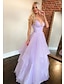 お買い得  プロムドレス-夜会服のAラインウエディングドレスが輝きます&amp;amp; シャインドレス フォーマルウェディングパーティードレス フロアレングス ノースリーブ 恋人チュール バックレス プリーツフリル 2024