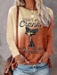 Χαμηλού Κόστους Γυναικεία T-Shirts-Γυναικεία Μεγάλα Μεγέθη Μπλουζάκι Γραφική Γάτα Διαβάθμιση χρώματος Causal Σαββατοκύριακο Στάμπα Μαρόν Μακρυμάνικο Κινούμενα σχέδια Αστείος Στρογγυλή Λαιμόκοψη I&#039;m Fine Φθινόπωρο &amp; Χειμώνας
