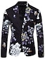 cheap Blazer&amp;Jacket-Men&#039;s Classic Party Blazer Regular Standard Fit Floral Single Breasted One-button Black White Green 2024