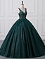 cheap Quinceanera Dresses-Ball Gown Prom Dresses Sparkle &amp; Shine Dress Quinceanera Birthday Floor Length Sleeveless V Neck Tulle with Sequin Appliques 2024
