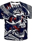 abordables hueso del cráneo-Hombre Camiseta camisa de halloween Graphic Cráneos 3D Escote Redondo Negro Azul Piscina Gris Claro Gris Oscuro Gris Impresión 3D Talla Grande Casual Diario Manga Corta Estampado Ropa