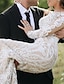 baratos Vestidos de Casamento-Noivado Formal Boho Vestidos de noiva Sereia Ilusão Decote Manga Longa Cauda Escova Renda Vestidos de noiva Com Apliques 2024