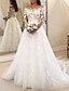 cheap Wedding Dresses-Vintage Formal Wedding Dresses Ball Gown Off Shoulder Long Sleeve Chapel Train Lace Bridal Gowns With Buttons Appliques 2024
