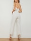 cheap Women&#039;s Jumpsuits-Women‘s Casual Party Street Holiday Deep V 2023 White Black Wine Jumpsuit Solid Color Zipper