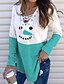 cheap Hoodies &amp; Sweatshirts-Women&#039;s Sweatshirt Pullover Streetwear Green Blue Orange Graphic Christmas V Neck Long Sleeve S M L XL 2XL