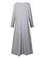 cheap Plus Size Casual Dresses-Women‘s Plus Size Casual Dress Caftan Dress Solid Color V Neck Long Sleeve Winter Fall Basic Casual Maxi long Dress Daily Vacation Dress
