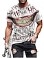 billige herre 3d t-shirt-Herre Skjorte T-shirt T-Shirts Grafisk Tribal 3D Rund hals Hvid+Rød Sort Hvid Gul Rød 3D-udskrivning Halloween I-byen-tøj Kortærmet Trykt mønster Tøj Gade Punk &amp; Gotisk