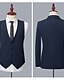 cheap Suits-Black Navy Blue Sky Blue Men&#039;s Wedding Suits Solid Colored 3 Piece Standard Fit Single Breasted One-button 2024
