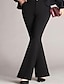 رخيصةأون السراويل لباس المرأة-فستان نسائي سروال عمل سروال بوت كات بنطلون منتصف الخصر أساسي يومي أسود 1# أسود S M صيفي