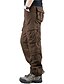 cheap Cargo Pants-Men&#039;s Cargo Pants Trousers Leg Drawstring Multi Pocket Straight Leg Solid Color Camouflage Wearable Full Length Casual Daily Going out 100% Cotton Sports Stylish ArmyGreen Grass Green Inelastic