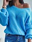 cheap Sweaters-Women&#039;s Pullover Sweater Jumper Chunky Knit Knitted V Neck Pure Color Outdoor Daily Stylish Casual Winter Fall Blue S M L