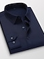 billiga Businessskjortor för män-Herr Skjorta Knapp upp skjorta Skjorta med krage Svart Vit Mörkblå Långärmad Slät Krage Vår Höst Bröllop Fest Kläder