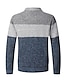 cheap Men&#039;s Cardigan Sweater-Men&#039;s Cardigan Sweater Fleece Sweater Ribbed Knit Zipper Knitted Color Block Standing Collar Warm Ups Modern Contemporary Daily Wear Going out Clothing Apparel Fall &amp; Winter Burgundy Blue M L XL