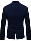 baratos Blazers Clássicos Masculinos-Homens Jaqueta de Veludo Blazer O negócio Férias Durável Casual / Diário Bolsos Inverno Primavera &amp; Outono Cor Sólida / Simples Aquecimento Conforto Colarinho Liso Padrão Vinho Azul Marinho Escuro
