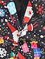 cheap Christmas Blazer-Men&#039;s Christmas Ugly Santa Claus Xmas Tree Elk Print Funny Party Blazer for Xmas Dinner Prom Holiday Plus Size Black 2023